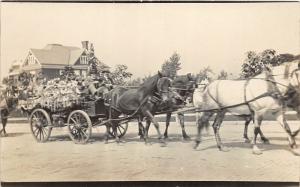 F15/ Parade Real Photo RPPC Postcard c1910 Horse Drawn Float 10