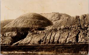 Man Made Mountains Mine Dumps Gold South Africa c1936 RPPC w Stamps Postcard F10