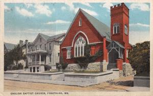 C69/ Frostburg Maryland Md Postcard c1910 English Baptist Church Building