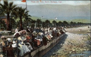 Santa Barbara California CA Plaza del Mar c1910 Vintage Postcard
