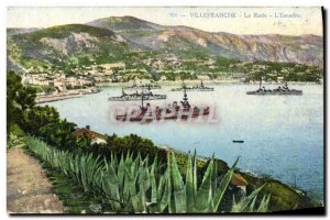 Old Postcard Villefranche La Rade L & # 39escadre Charter
