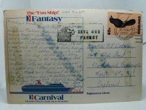 Carnival Fantasy Cruise Liner Fun Ship Vintage Postcard Bahamas USA