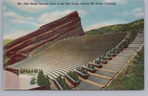 Red Rocks Theatre, Denver Mt. Parks Colorado, Vintage Sanborn Pre-Linen Postcard