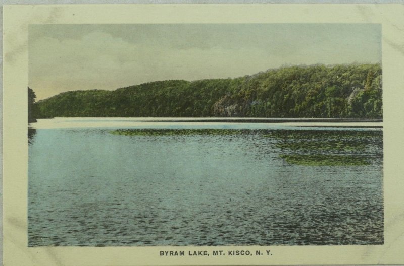 C. 1900-10 Byram Lake, Mt. Kisco, N.Y., French Hand Colored Vintage Postcard P45