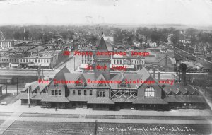 Depot, Illinois, Mendota, RPPC, Chicago Burlington & Quincy Railroad Station