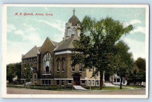 Ames Iowa Postcard Methodist Episcopal Church Exterior View 1920 Vintage Antique