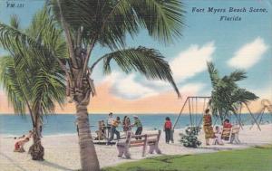 Florida Fort Myers Beach Scene 1966