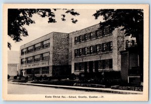 Granby Quebec Canada Postcard Ecole Christ Roi School c1940's Vintage