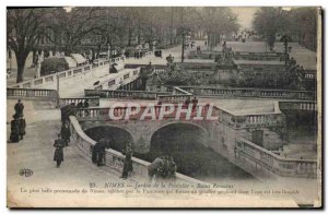 Old Postcard Nimes Fountain Gardens Roman Baths