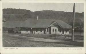 Windsor VT RR Train Station Depot c1905 Postcard