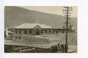 Brattleboro VT Railroad Station Train Depot 1916 RPPC Real Photo Postcard