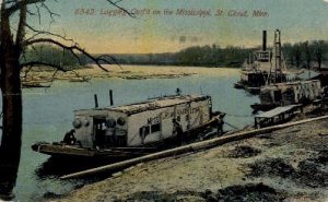 Logging Outfit on the Mississippi in St. Cloud, Minnesota