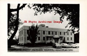 SD, Miller, South Dakota, RPPC, Hand County Memorial Hospital, 50s Cars, Photo