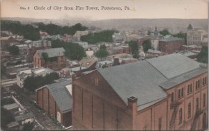 Postcard No 6 Circle of City from Fire Tower Pottstown PA