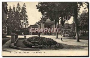 Old Postcard Contrexeville View Of Park