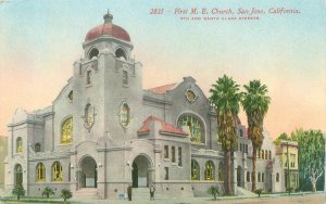 San Jose California First ME Church 8th & Santa Clara Litho Postcard Unused