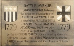 Revolutionary War Battle Avenue Real Photo Postcard of Sign? Windmill Hill