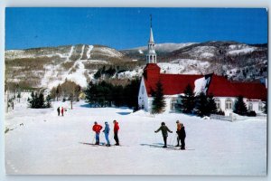 1960 Mont Tremblant Quebec Canada Postcard Slopes Trails St. Bernard Church