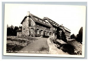 Vintage 1940's RPPC Postcard Crater Lake Lodge Crater Lake National Park Oregon