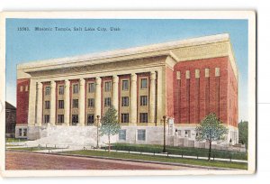 Salt Lake City Utah UT Postcard 1915-1930 Masonic Temple