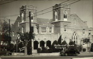 Arlington TX Methodist Church c1940s Real Photo Postcard