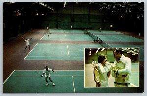 The Concord Hotel  Kiamesha Lake  New York  Sports Resort Tennis Court  Postcard
