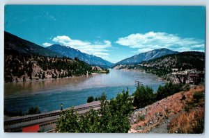 c1960 Lytton British Columbia Canada Postcard Fraser Thompson Rivers Aerial View