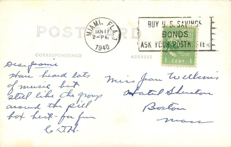 RPPC Postcard; Causeways Link Miami & Miami Beach FL, Gerecke #42, Posted 1940