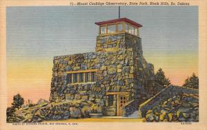 SD, South Dakota   MOUNT COOLIDGE OBSERVATORY~Black Hills   c1940's Postcard