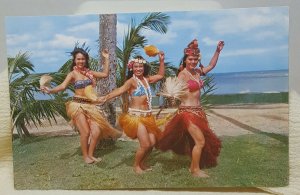 Tahitian Dancers Kodak Hulu Show Honolulu Hawaii Vintage Postcard