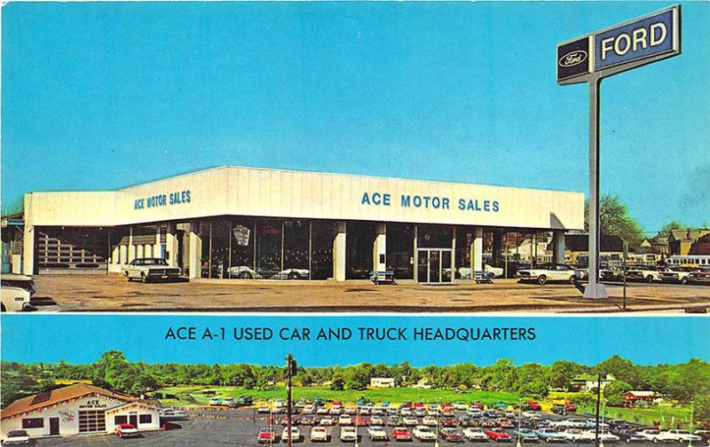 Woodbury NJ Ace Motor Sales Ford Used Cars & Trucks Dealership Postcard