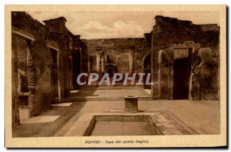 Old Postcard Pompei Casa del Poeta Tragico