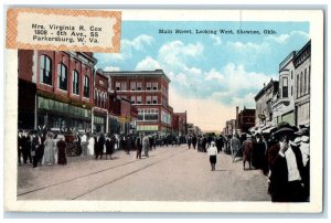 1947 Main Street Looking West Shawnee Oklahoma OK Fort Neal WV Vintage Postcard