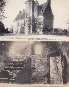 La Riche Le Plessis Lez Tours Chateau Castle 2x French Postcard