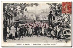 Postcard Old Theater Edmond Rostand Chantecler and gamecock