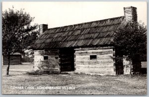 Schoenbrunn Village Ohio 1950-60s RPPC Real Photo Postcard Conner Cabin