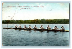 1909 Varsity Crew, Syracuse University Onondaga Lake New York NY Postcard