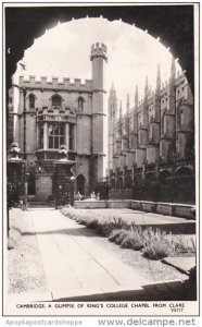 England Cambridge Glimpse of King's College Chapel from Clare