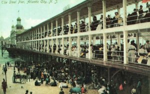 VINTAGE POSTCARD THE STEEL PIER AT ATLANTIC CITY N.J. c. 1905 (REPRODUCTION)