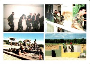 Military  ARMY BASIC TRAINING Soldiers~Gas Chamber~Guns & Grenades  4X6 Postcard