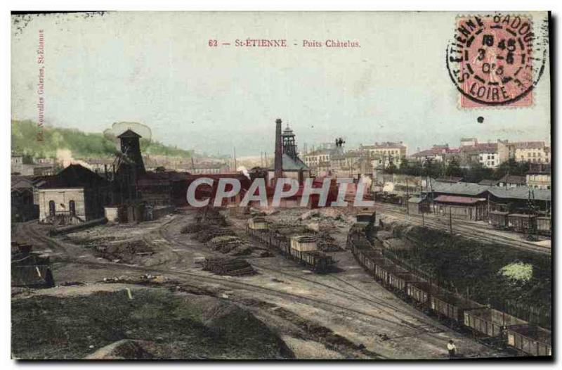 Postcard Old Mine Mines St Etienne Wells Chatelus