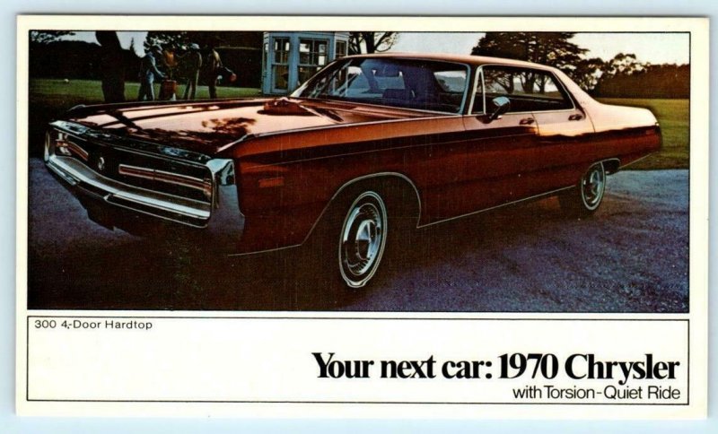 Car Advertising 1970 CHRYSLER 300 4 Door Hardtop ~ Automobile Postcard