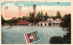 The Boat House Branch Brook Park Newark New Jersey NJ Vintage Postcard 1927