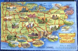 England Map South East England - posted 1963