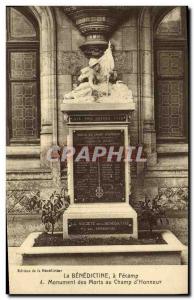 Old Postcard The Benedictine Fecamp Monument has died in honor field