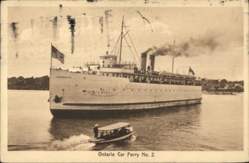 Ontario Car Ferry Ship #2 Old Postcard