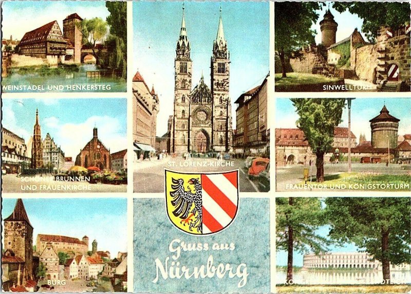 Gruss Aus Nurnberg Germany Vintage Postcard Continental Multi View Card 