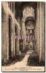 Old Postcard Conques Church of the Great Nave and Altar Consecrated Bishop