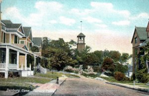 Danbury Connecticut CT Terrace Place Bell Tower Postcard