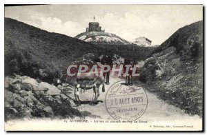 Old Postcard Auvergne Arrival at the top of the Puy de Dome Donkey Mule